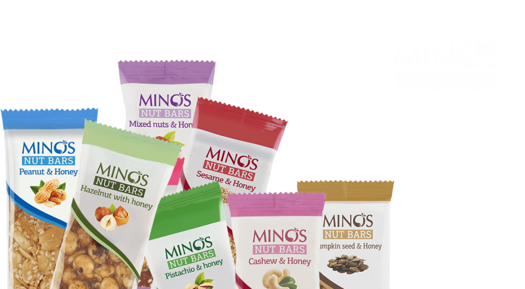 MINOS Nut Bars CANDIA NUTS Dry Nuts, Honey & Nutsbars Wholesome